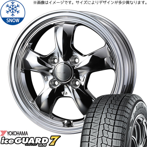 155/65R14 スタッドレスタイヤホイールセット サクラ etc (YOKOHAMA iceGUARD7 & Gyraft5S 4穴 100)