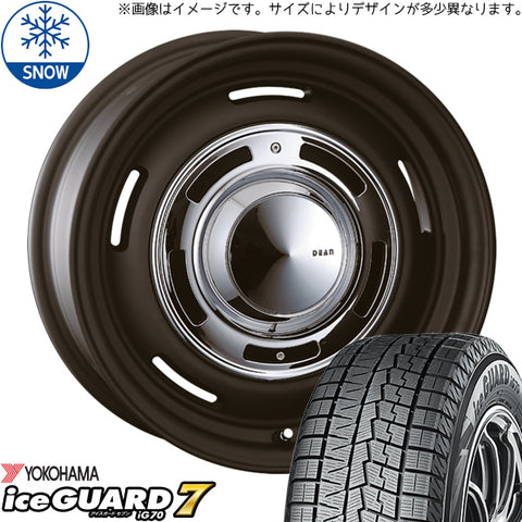 185/70R14 スタッドレスタイヤホイールセット デリカ etc (YOKOHAMA iceGUARD7 & DEAN CrossCountry 4穴 114.3)