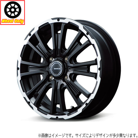 12インチ アルミホイール 4穴 100 ガルシア リボルバーKC 400B +42 ハイゼット キャリー 4本セット