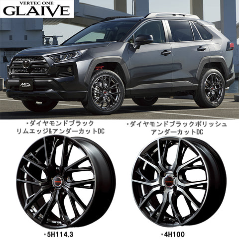 20インチ アルミホイール 5穴 114.3 ヴァーテックワン グレイヴ 黒 8.5J +38 RAV4 ハリアー 4本セット