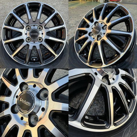 155/65R14 スタッドレスタイヤホイールセット サクラ etc (YOKOHAMA iceGUARD7 & Valette GLITTER 4穴 100)