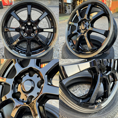 155/65R14 スタッドレスタイヤホイールセット サクラ etc (YOKOHAMA iceGUARD7 & GSPEED P08 4穴 100)