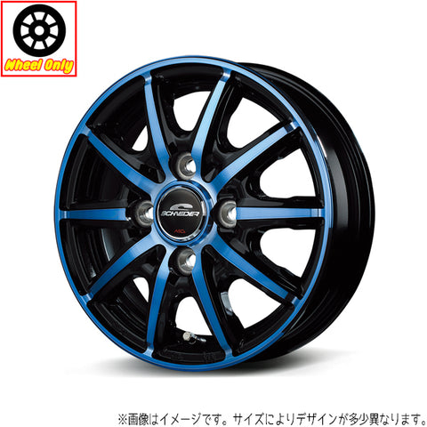 14インチ アルミホイール 4穴 100 シュナイダー RX10-K 4.5J +45 ムーヴキャンバス ワゴンR4本セット