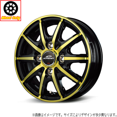 14インチ アルミホイール 4穴 100 シュナイダー RX10-K / 4.5J +45 NBOX タント スペーシア 4本セット