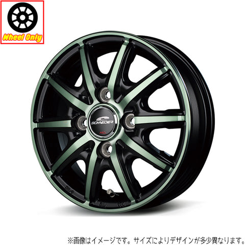 14インチ アルミホイール 4穴 100 シュナイダー RX10-K / 4.5J +45 コンテ ミラココア エッセ 4本セット