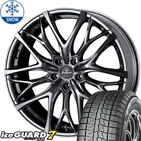 225/45R18 スタッドレスタイヤホイールセット レガシィ etc (YOKOHAMA iceGUARD7 & Kranze 100EVO 5穴 100)