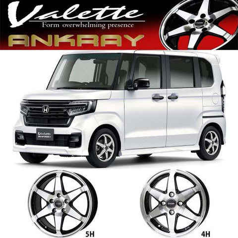 155/65R14 スタッドレスタイヤホイールセット サクラ etc (YOKOHAMA iceGUARD7 & Valette ANKRAY 4穴 100)