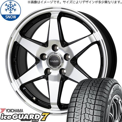 155/65R14 スタッドレスタイヤホイールセット サクラ etc (YOKOHAMA iceGUARD7 & Valette ANKRAY 4穴 100)