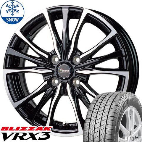 155/65R13 スタッドレスタイヤホイールセット ミラ etc (BRIDGESTONE VRX3 & Chronus CH110 4穴 100)