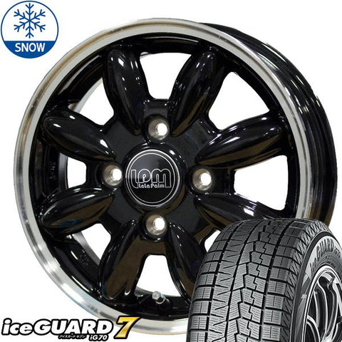 155/65R14 スタッドレスタイヤホイールセット サクラ etc (YOKOHAMA iceGUARD7 & LaLaPalm CUP 4穴 100)