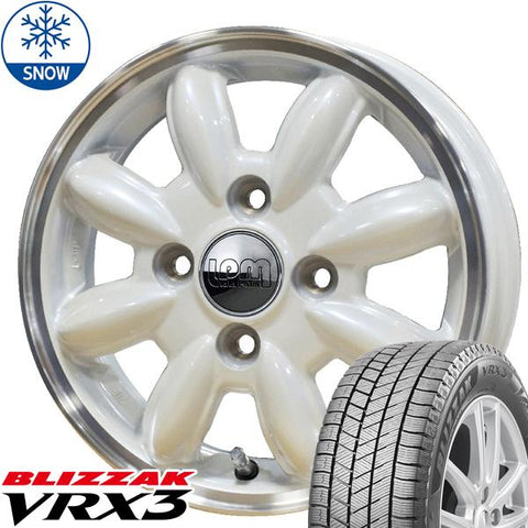 155/65R14 スタッドレスタイヤホイールセット サクラ etc (BRIDGESTONE VRX3 & LaLaPalm CUP 4穴 100)