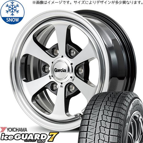 155/65R14 スタッドレスタイヤホイールセット サクラ etc (YOKOHAMA iceGUARD7 & GARCIA Dallas6 4穴 100)