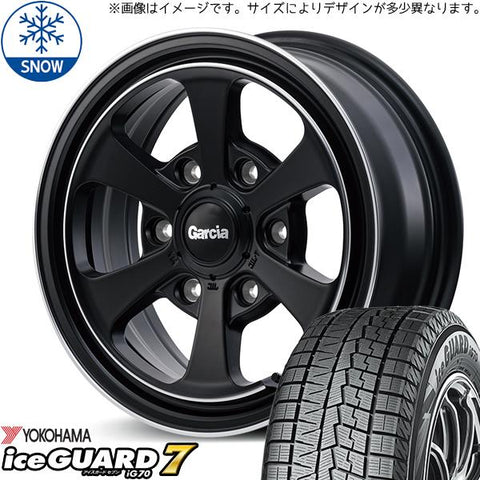 155/65R14 スタッドレスタイヤホイールセット サクラ etc (YOKOHAMA iceGUARD7 & GARCIA Dallas6 4穴 100)