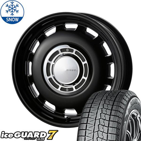 165/55R14 スタッドレスタイヤホイールセット ムーブ etc (YOKOHAMA iceGUARD7 & XBLOOD DIESEL 4穴 100)