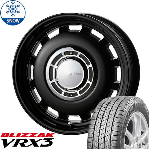 155/65R14 スタッドレスタイヤホイールセット NBOX etc (BRIDGESTONE VRX3 & XBLOOD DIESEL 4穴 100)