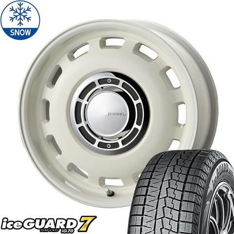 165/55R14 スタッドレスタイヤホイールセット ムーブ etc (YOKOHAMA iceGUARD7 & XBLOOD DIESEL 4穴 100)