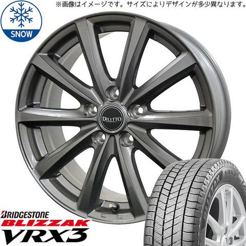 145/80R13 スタッドレスタイヤホイールセット NBOX etc (BRIDGESTONE VRX3 & DILETTOM10 4穴 100)