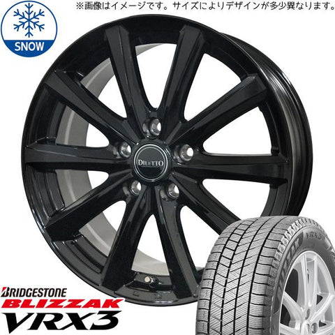 145/80R13 スタッドレスタイヤホイールセット NBOX etc (BRIDGESTONE VRX3 & DILETTOM10 4穴 100)