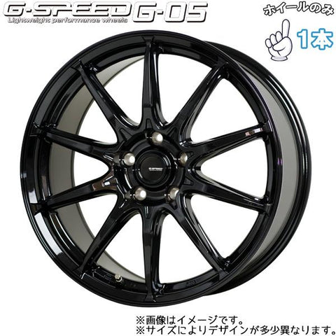 17インチ アルミホイール 5穴 100 Gスピード G05 7J +45 黒 プリウス ウィッシュ 86 BRZ 1本