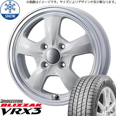 155/65R14 スタッドレスタイヤホイールセット アルト etc (BRIDGESTONE VRX3 & Gyraft5S 4穴 100)