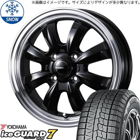 155/65R14 スタッドレスタイヤホイールセット サクラ etc (YOKOHAMA iceGUARD7 & Gyraft8S 4穴 100)