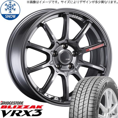 165/50R15 スタッドレスタイヤホイールセット ミラ etc (BRIDGESTONE BLIZZAK VRX3 & SSR GTV05 4穴 100)