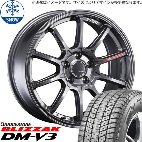 225/60R17 スタッドレスタイヤホイールセット MAZDA6 etc (BRIDGESTONE BLIZZAK DM-V3 & SSR GTV05 5穴 114.3)