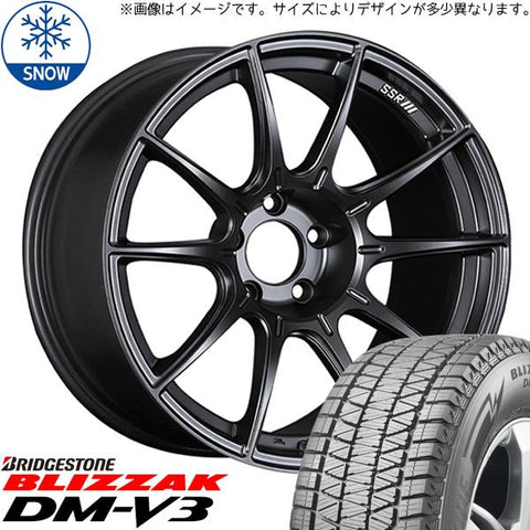 225/60R17 スタッドレスタイヤホイールセット XV etc (BRIDGESTONE BLIZZAK DM-V3 & SSR GTX01 5穴 100)