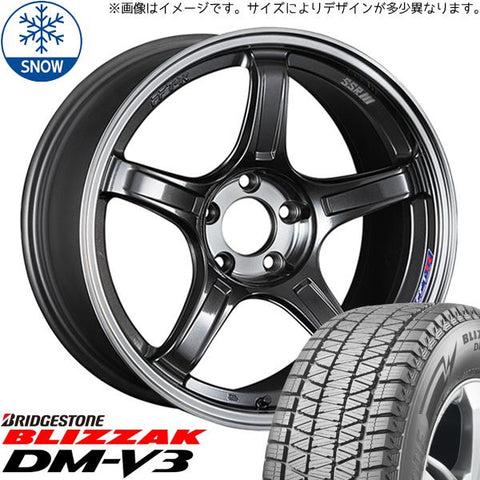 225/60R17 スタッドレスタイヤホイールセット XV etc (BRIDGESTONE BLIZZAK DM-V3 & SSR GTX03 5穴 100)