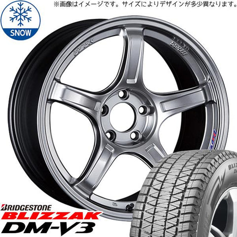 225/60R17 スタッドレスタイヤホイールセット XV etc (BRIDGESTONE BLIZZAK DM-V3 & SSR GTX03 5穴 100)