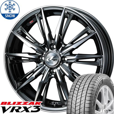 155/65R14 スタッドレスタイヤホイールセット NBOX etc (BRIDGESTONE VRX3 & LEONIS GX 4穴 100)