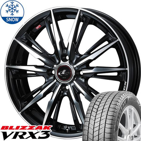 165/65R14 スタッドレスタイヤホイールセット ハスラー etc (BRIDGESTONE VRX3 & LEONIS GX 4穴 100)