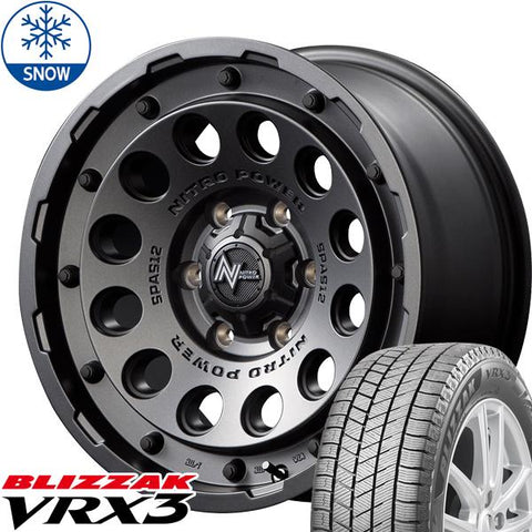 215/70R15 スタッドレスタイヤホイールセット ハイエース (BRIDGESTONE VRX3 & NITROPOWER H12 SHOTGUN 6穴 139.7)