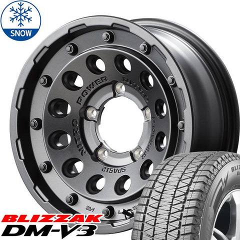 215/70R16 スタッドレスタイヤホイールセット ジムニー (BRIDGESTONE DM-V3 & NITROPOWER H12 SHOTGUN 5穴 139.7)