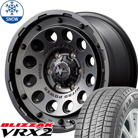 215/70R16 スタッドレスタイヤホイールセット ハイエース (BRIDGESTONE VRX3 & NITROPOWER H12 SHOTGUN 6穴 139.7)