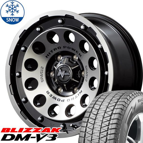 265/70R17 スタッドレスタイヤホイールセット FJクルーザー (BRIDGESTONE DM-V3 & NITROPOWER H12 SHOTGUN 6穴 139.7)