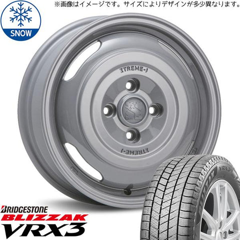 165/55R14 スタッドレスタイヤホイールセット ムーブ etc (BRIDGESTONE VRX3 & XTREME-J JOURNEY 4穴 100)