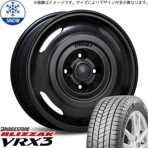 165/55R14 スタッドレスタイヤホイールセット ムーブ etc (BRIDGESTONE VRX3 & XTREME-J JOURNEY 4穴 100)