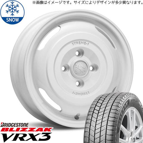 165/65R14 スタッドレスタイヤホイールセット デリカミニ etc (BRIDGESTONE VRX3 & XTREME-J JOURNEY 4穴 100)