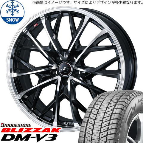 225/60R17 スタッドレスタイヤホイールセット レクサスLBX etc (BRIDGESTONE BLIZZAK DM-V3 & LEONIS MV 5穴 114.3)