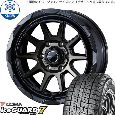 165/55R14 スタッドレスタイヤホイールセット ムーブ etc (YOKOHAMA iceGUARD7 & MUDVANCE06 4穴 100)