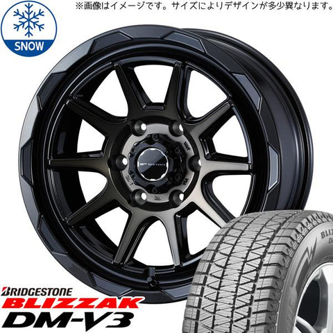 175/80R16 スタッドレスタイヤホイールセット ジムニー JB64 JB23 etc (BRIDGESTONE DM-V3 & MUDVANCE06 5穴 139.7)