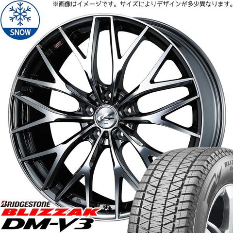 225/55R19 スタッドレスタイヤホイールセット アルファード etc (BRIDGESTONE DM-V3 & LEONIS MX 5穴 120)