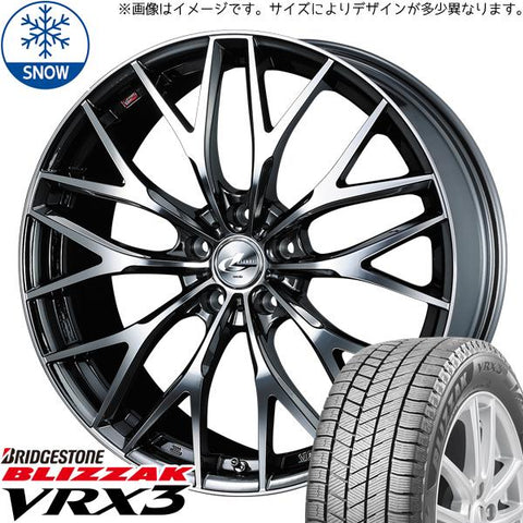 225/55R19 スタッドレスタイヤホイールセット アルファード etc (BRIDGESTONE VRX3 & LEONIS MX 5穴 120)