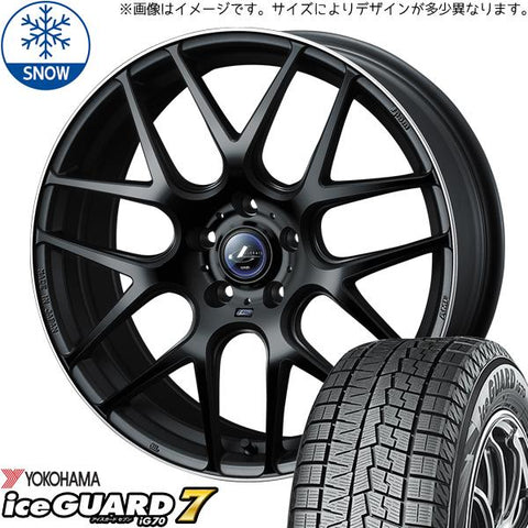 215/40R18 スタッドレスタイヤホイールセット プリウス etc (YOKOHAMA iceGUARD7 & LEONIS NAVIA06 5穴 100)