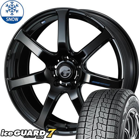 215/45R17 スタッドレスタイヤホイールセット ステップワゴン etc (YOKOHAMA iceGUARD7 & LEONIS NAVIA07 5穴 114.3)