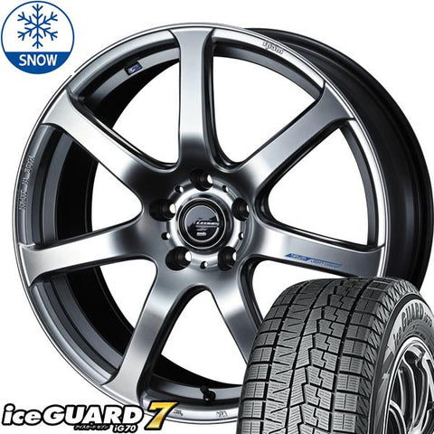 215/45R17 スタッドレスタイヤホイールセット ステップワゴン etc (YOKOHAMA iceGUARD7 & LEONIS NAVIA07 5穴 114.3)