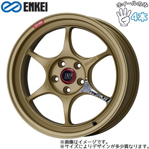 18インチ アルミホイール 5穴 114.3 エンケイ PF06 ゴールド 10.5J +45 4本セット