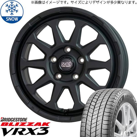 165/55R14 スタッドレスタイヤホイールセット ムーブ etc (BRIDGESTONE VRX3 & MADCROSS RANGER 4穴 100)