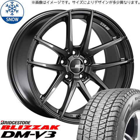 225/55R18 スタッドレスタイヤホイールセット XV etc (BRIDGESTONE BLIZZAK DM-V3 & SSR REINER 5穴 100)